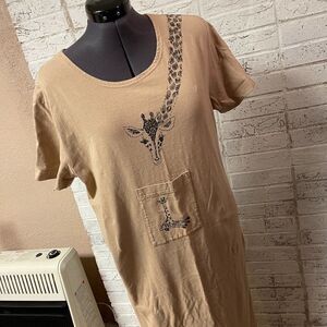 Giraffe Brown Maxi Dress large